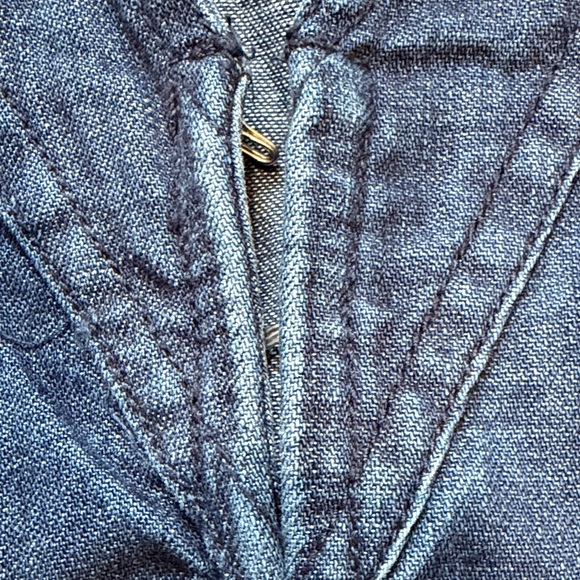 Free People Denim V-Neck Top - Picture 4 of 9